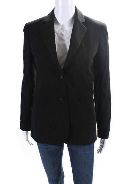 Theory Womens Lined To Button Notched Lapel Blazer Jacket Black Size 0