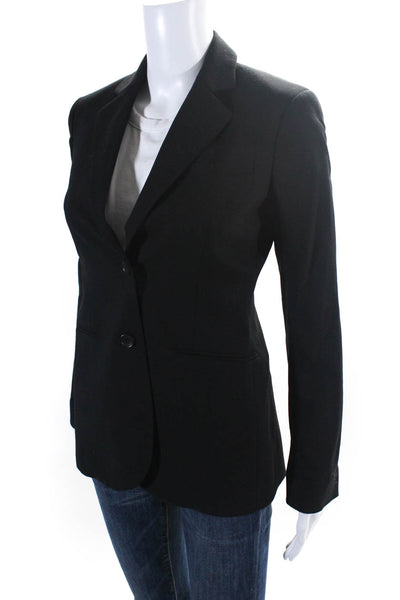 Theory Womens Lined To Button Notched Lapel Blazer Jacket Black Size 0