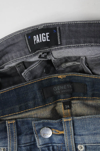 Genetic Paige Womens Distressed Denim Shorts Skinny Jeans Size 24 Lot 2