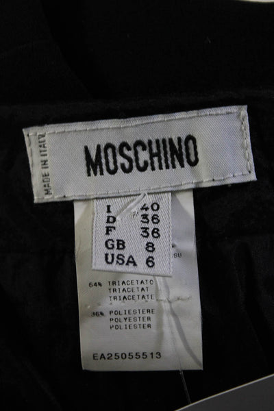 Moschino Women's Zip Closure A-Line Lined Mini Skirt Black Size 6