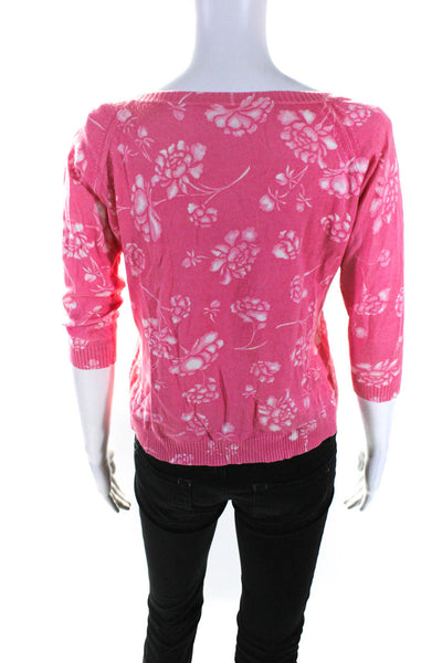 Anisma Women's Long Sleeves Button Down Floral Two Piece Sweater Set Size M