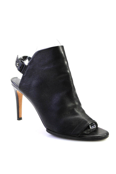 Vince Womens Leather Open Toe Slingbacks Pumps Black Size 7 Medium