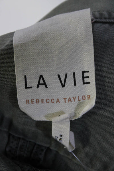 La Vie By Rebecca Taylor Womens Oversized Belted Pocket Jacket Gray Size Small
