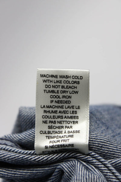 La Vie By Rebecca Taylor Womens Two Button Denim Blazer Jacket Blue Size Medium