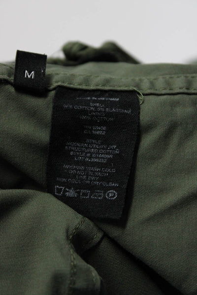 Theory Womens Long Sleeve Zip Up Hooded Pocket Front Light Jacket Green Medium