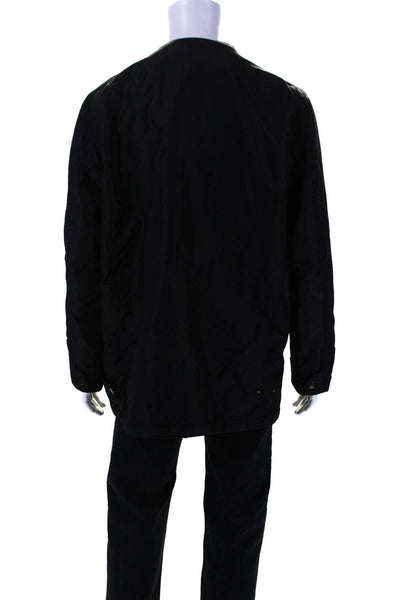 Zara Man Mens Collared Pocket Zippered Long Sleeved Jacket Coat Black Size XL