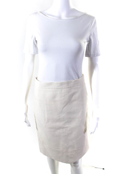 J Crew Womens Light Khaki Cotton Lined No. 2 Pencil Skirt Size 4 Lot 2