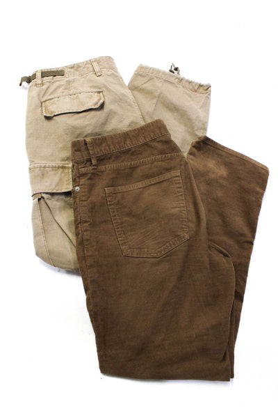 J Crew Mens Cotton Corduroy Five Pocket Straight Leg Pants Brown Size 34 Lot 2