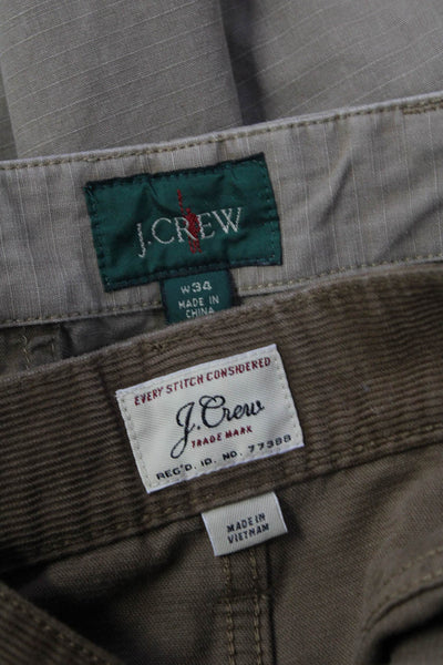 J Crew Mens Cotton Corduroy Five Pocket Straight Leg Pants Brown Size 34 Lot 2