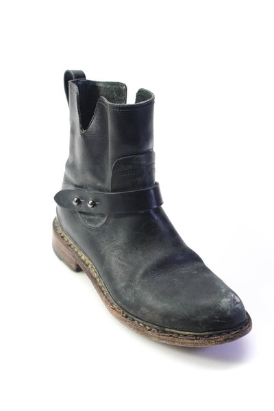 Rag & Bone Womens Solid Black Leather Ankle Boots Shoes Size 8