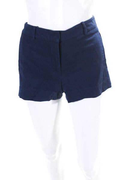 L'Agence Womens Cotton Low-Rise Zip Up Short Chino Shorts Navy Blue Size 2