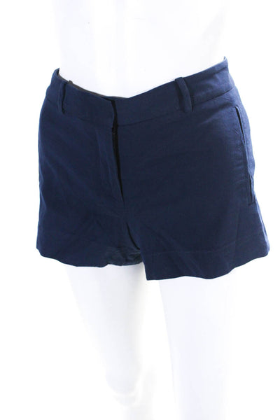 L'Agence Womens Cotton Low-Rise Zip Up Short Chino Shorts Navy Blue Size 2