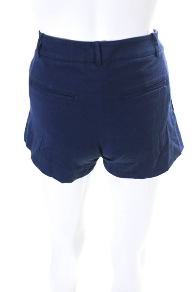 L'Agence Womens Cotton Low-Rise Zip Up Short Chino Shorts Navy Blue Size 2