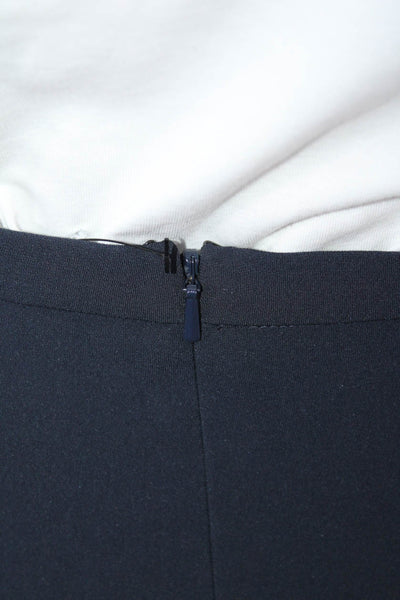 Max Mara Womens Back Zip Split Hem Knee Length Lined Pencil Skirt Navy Size 10