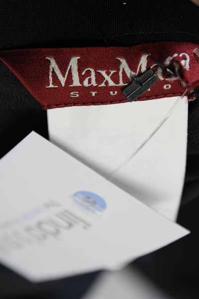 Max Mara Womens Back Zip Split Hem Knee Length Lined Pencil Skirt Navy Size 10