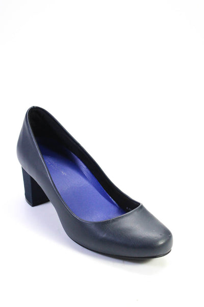 Antonia Saint Womens Leather Round Toe Cushioned Sole Plain Pumps Black Size 8.5