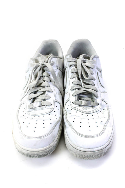 Nike Men's Lace Up Athletic Round Toe Leather Sneakers White Size 10.5