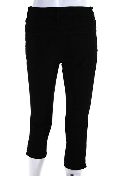 Frame Womens Cotton Five Pocket Zip Fly Mid-Rise Cropped Jeans Black Size 28
