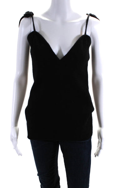 Something Navy Womens Cashmere Spaghetti Strap V Neck Tank Top Black Size Small