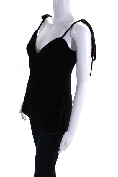 Something Navy Womens Cashmere Spaghetti Strap V Neck Tank Top Black Size Small