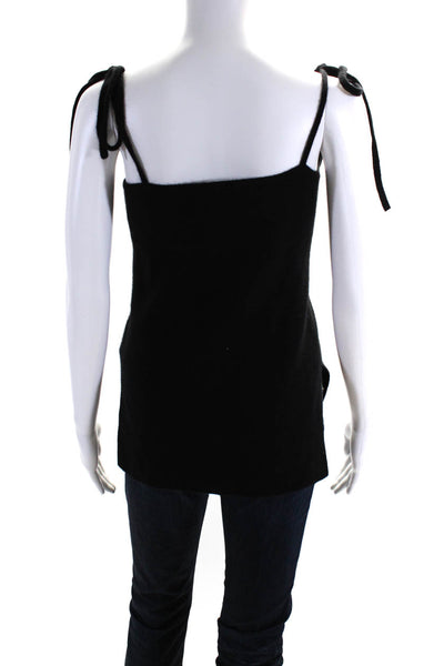 Something Navy Womens Cashmere Spaghetti Strap V Neck Tank Top Black Size Small