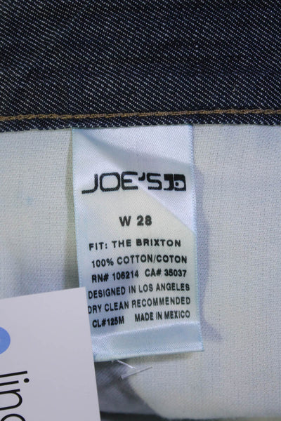 Joes Mens Cotton Buttoned Zipped Dark Wash Straight Leg Jeans Blue Size EUR28