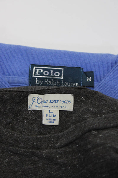 Polo Ralph Lauren J Crew Mens Polo Tee Shirts Blue Grey Size Medium Large Lot 2