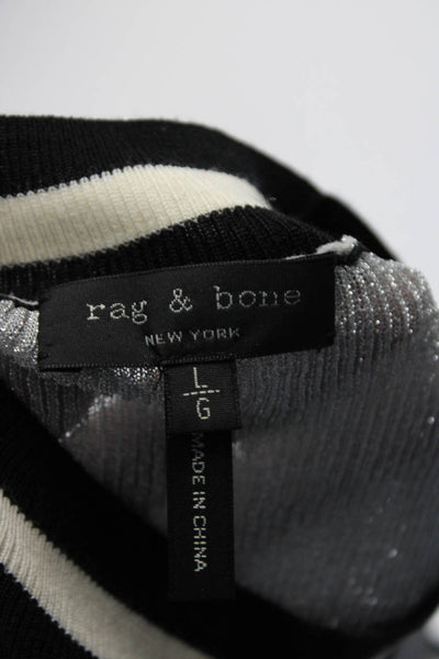 Rag & Bone Womens Crew Neck Shell Sweater Silver Metallic Size Large