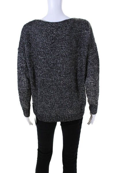 Theory Womens Wpven Long Sleeves Emogen B Frost Sweater Black Cotton Size Medium