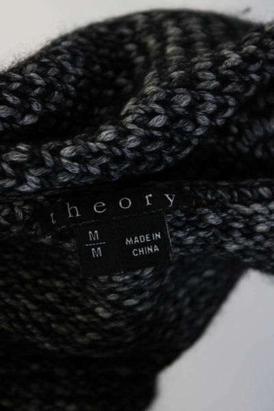 Theory Womens Wpven Long Sleeves Emogen B Frost Sweater Black Cotton Size Medium