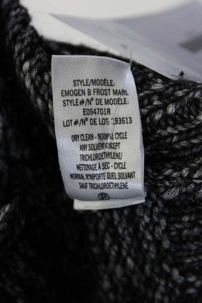 Theory Womens Wpven Long Sleeves Emogen B Frost Sweater Black Cotton Size Medium