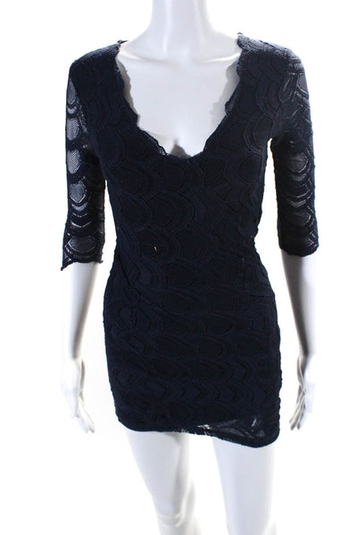 Nightcap by Carisa Rene Womens V Neck Body Con Dress Navy Blue Size 1