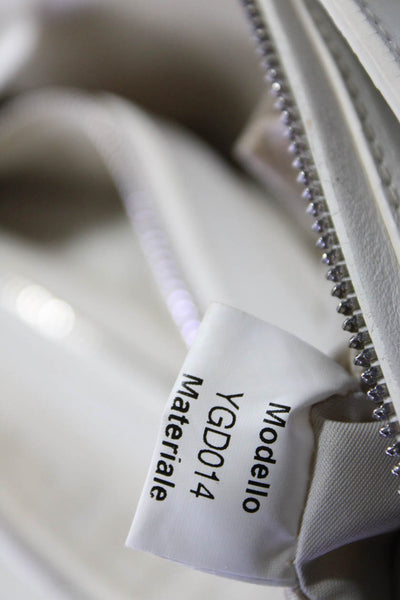 Giorgio Armani Womens Leather Anagram Top Handle Shoulder Bag White Size S