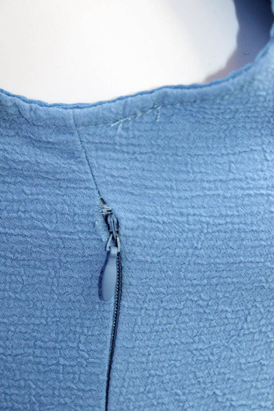 Sandro Womens V Neck Ruffle Trim Sleeveless A Line Dress Blue Size S