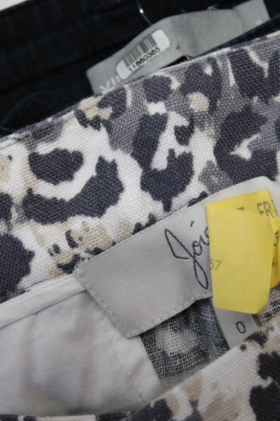 Joie Vince Womens Linen Leopard Print Flat Front Casual Shorts Gray Size 0 Lot 2