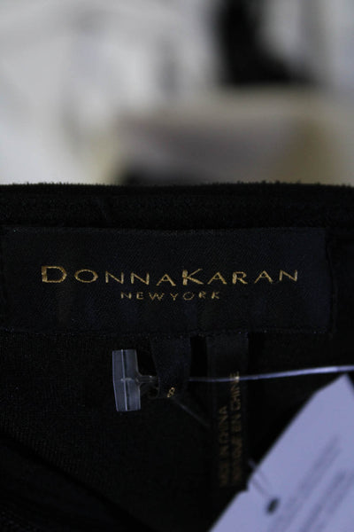 Donna Karan Womens Short Sleeve Scoop Neck Colorblock A line Dress Black Size S
