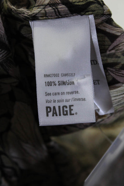 Paige Black Label Womens Floral Print Button Blouse Multi Colored Size Extra Sma