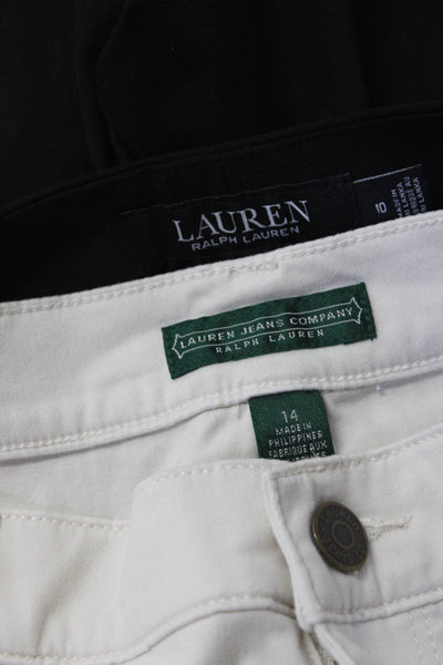 Lauren Ralph Lauren Womens Straight Dress Pants Black Cream Size 10 14 Lot 2