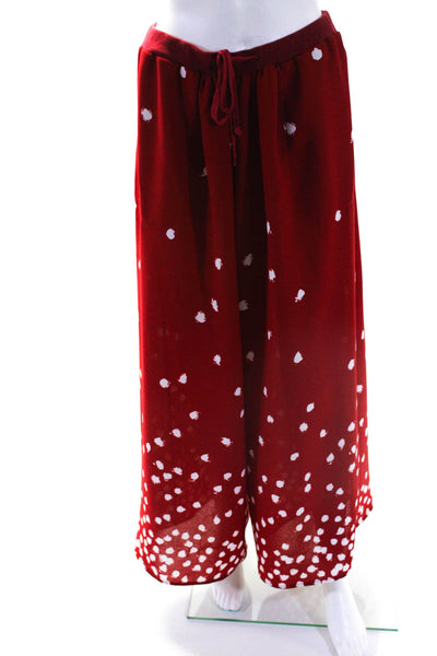 Sonia Rykiel Womens Bright Red Printed High Rise Wide Leg Pants Size M