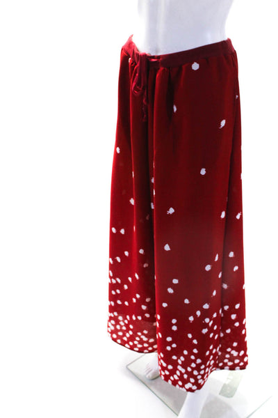 Sonia Rykiel Womens Bright Red Printed High Rise Wide Leg Pants Size M