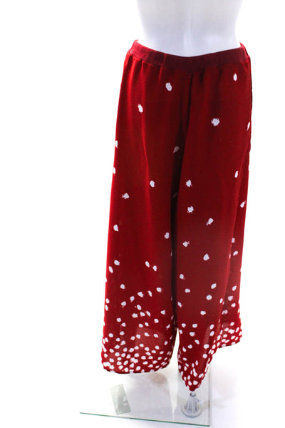 Sonia Rykiel Womens Bright Red Printed High Rise Wide Leg Pants Size M