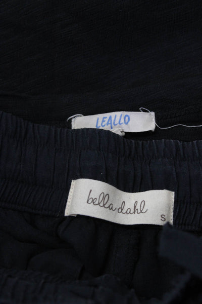 Leallo Bella Dahl Womens Pants Black Crew Neck Long Sleeve Top Size S Lot 2