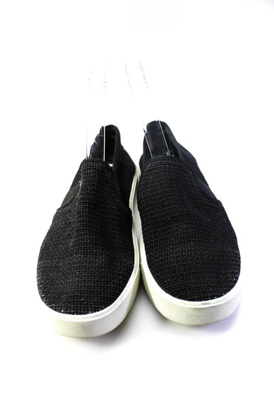 Vince Womens Sheer Woven Round Toe Slip On Low Top Sneakers Black Size 6