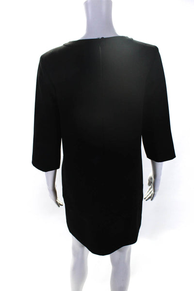 Kate Spade New York Womens Black Scalloped Detail Long Sleeve A-Line Dress Size0