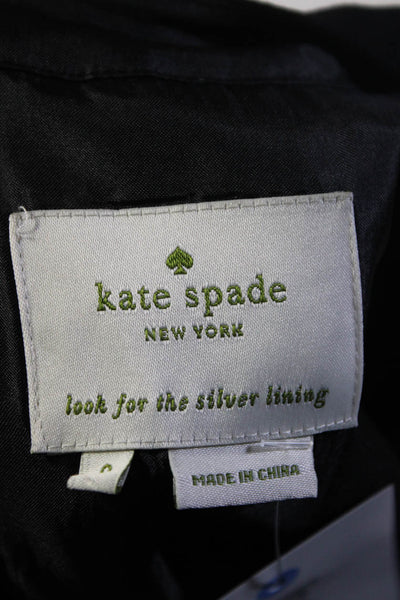 Kate Spade New York Womens Black Scalloped Detail Long Sleeve A-Line Dress Size0