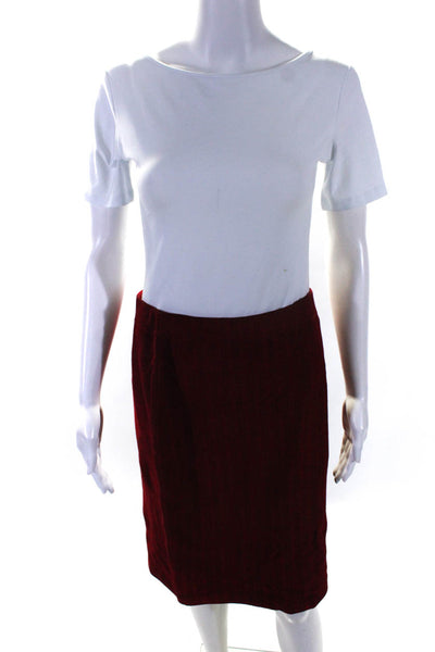 St. John Collection By Marie Gray Womens Red Knee Length Pencil Skirt Size 6