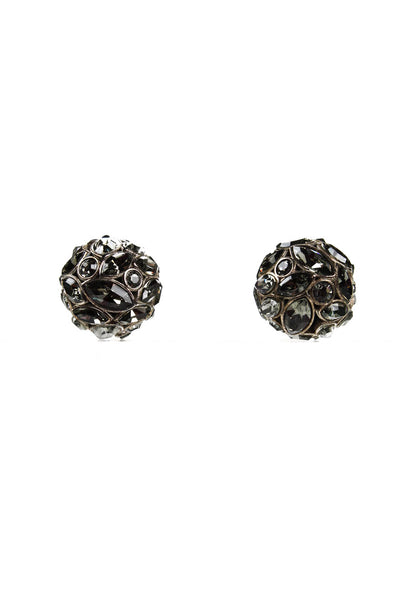Dior Womens Stamped Silver Tone with Crystals Tribales Earrings