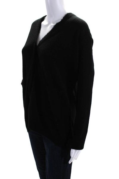 Joie Womens Cashmere Silk Long Sleeved V Neck Buttoned Cardigan Black Size S