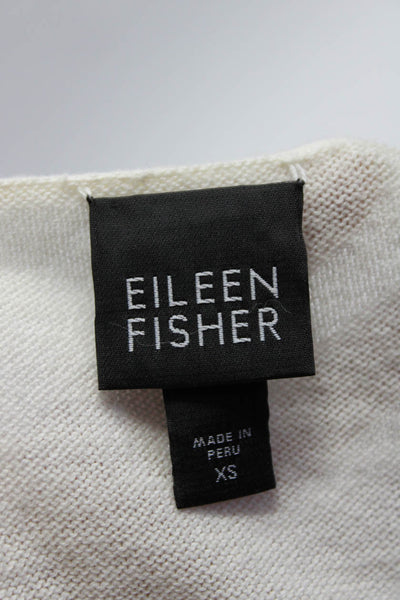 Eileen Fisher Womens Pullover Shell Sweater White Organic Cotton Size Extra Smal