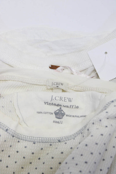 J Crew Free People Womens Long Sleeves Tops White Cotton Size Small Lot 3